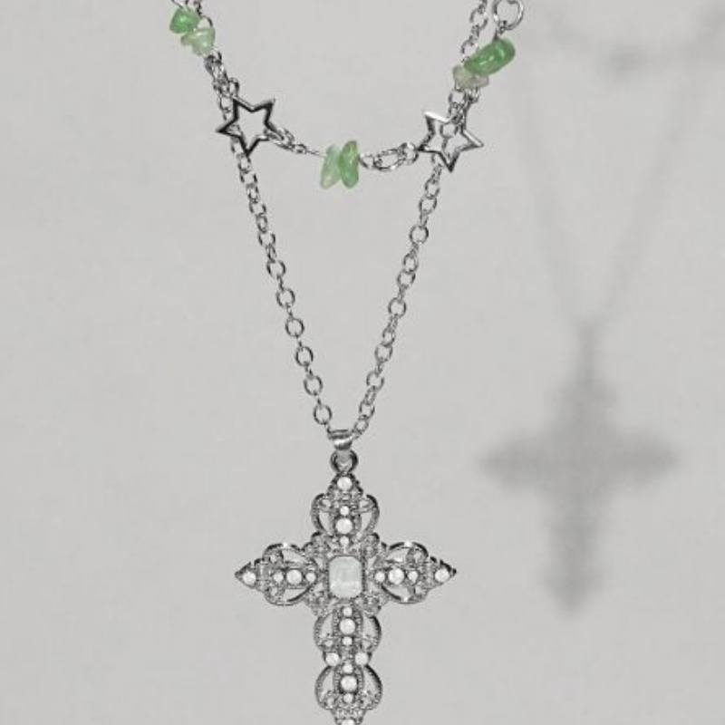2-piece Y2K double-layer neckl - огляд і ціна Layered Pendant Necklace Aesthetic