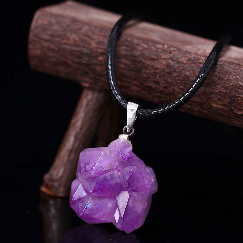 Natural Amethysts Flower Neckl - огляд і ціна Crystal Pendant Necklace Natural Stone
