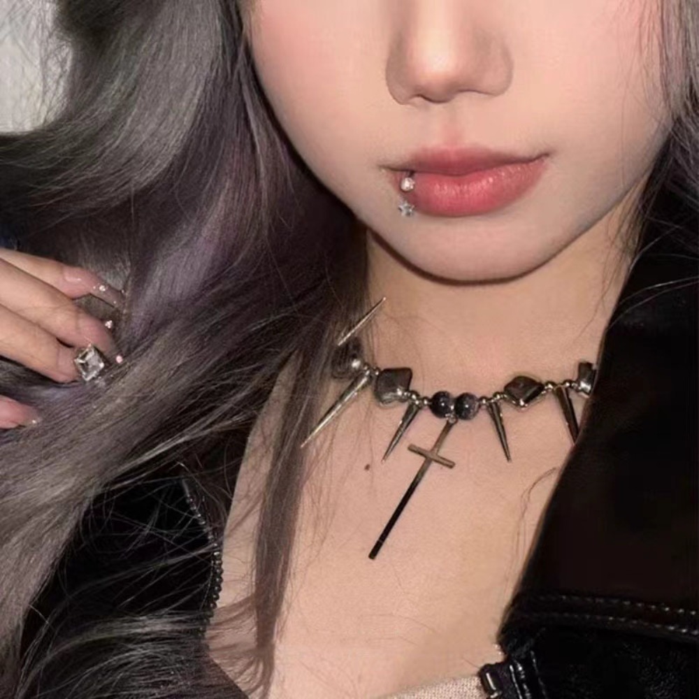 Y2k Subculture Spike Cross Riv - огляд і ціна Goth Punk Spike Choker