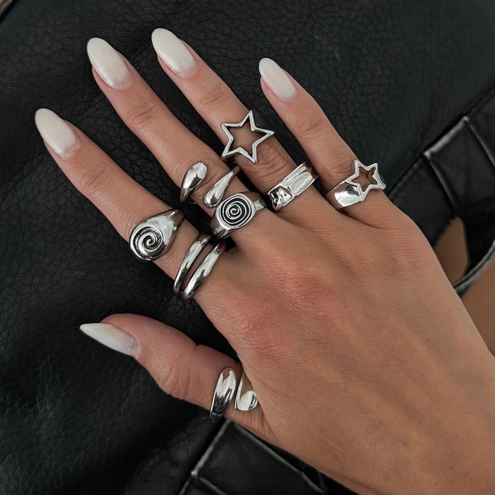 Ingemark 8 Pcs/Set Gothic Pent - огляд і ціна Vintage Punk Knuckle Rings Set