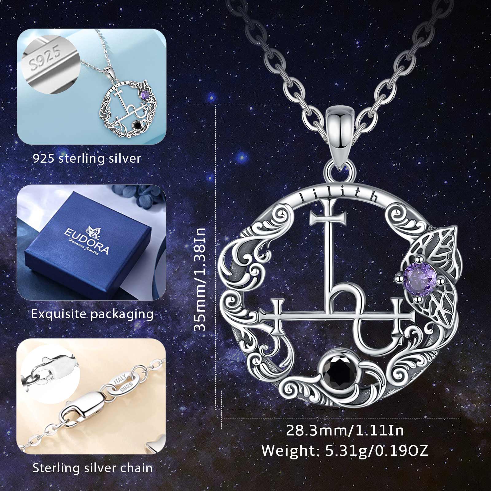 Eudora 925 Sterling Silver Lil - огляд і ціна 925 Sterling Silver Chain Necklace Men