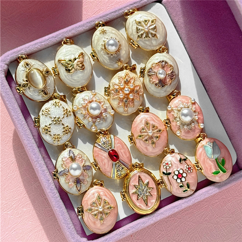 HangZhi Enamel Romantic Pink W - огляд і ціна Heart Locket Necklace Photo
