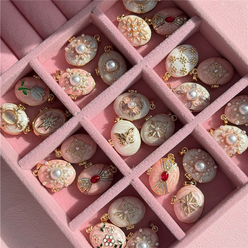 HangZhi Enamel Romantic Pink W - огляд і ціна Heart Locket Necklace Photo