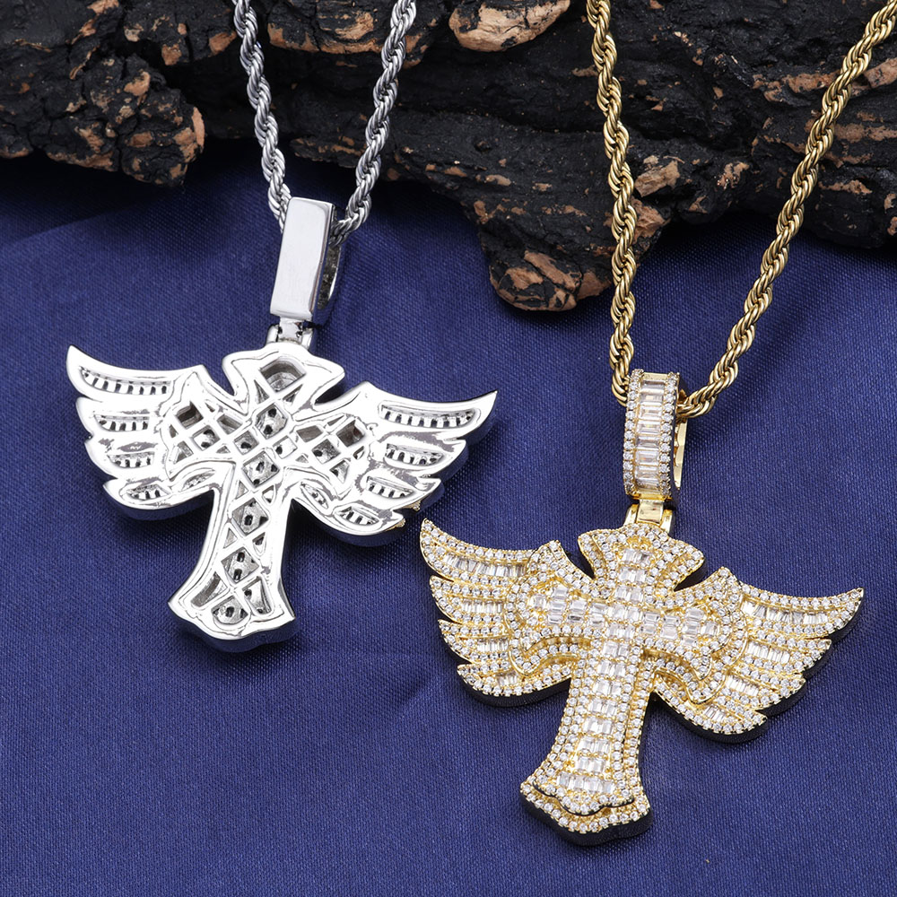 Hip Hop Full Diamond 18k gold  - огляд і ціна Cross Pendant Necklace Gold