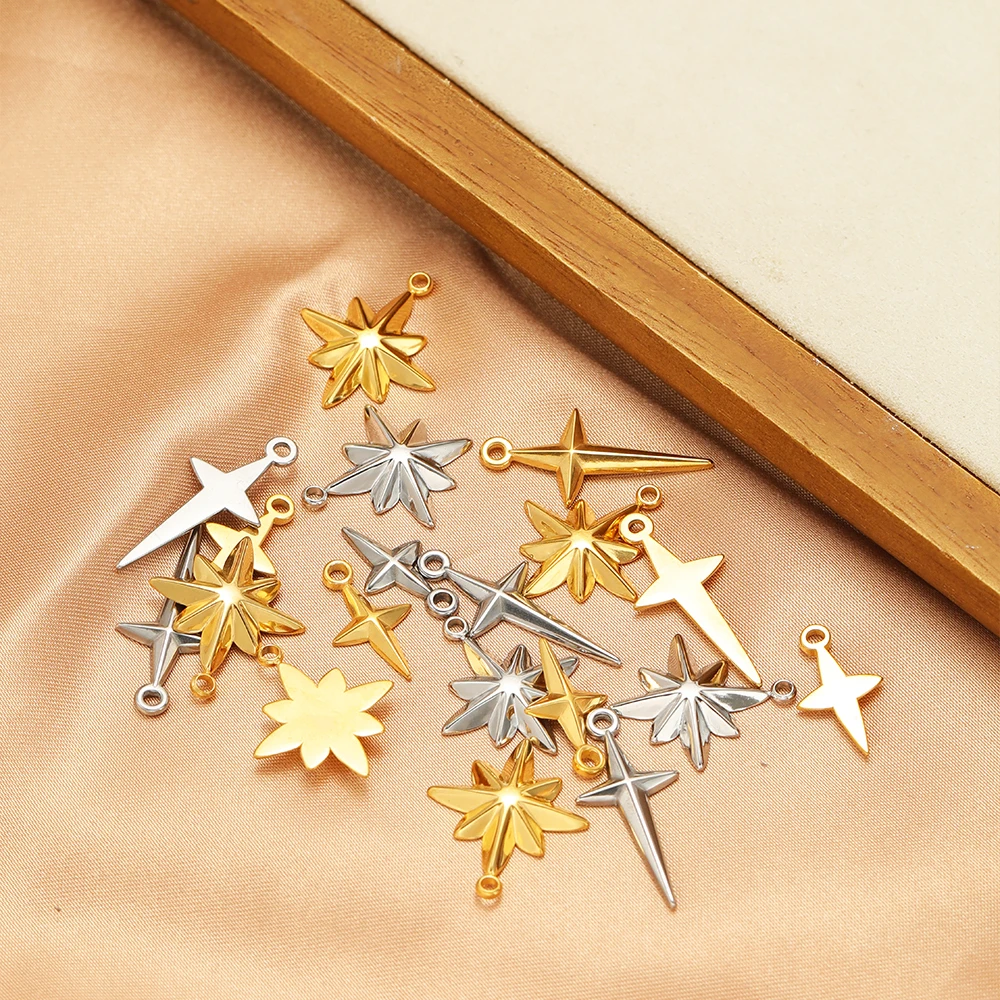 5pcs High Quality Stainless St - огляд і ціна Cross Pendant Necklace Gold